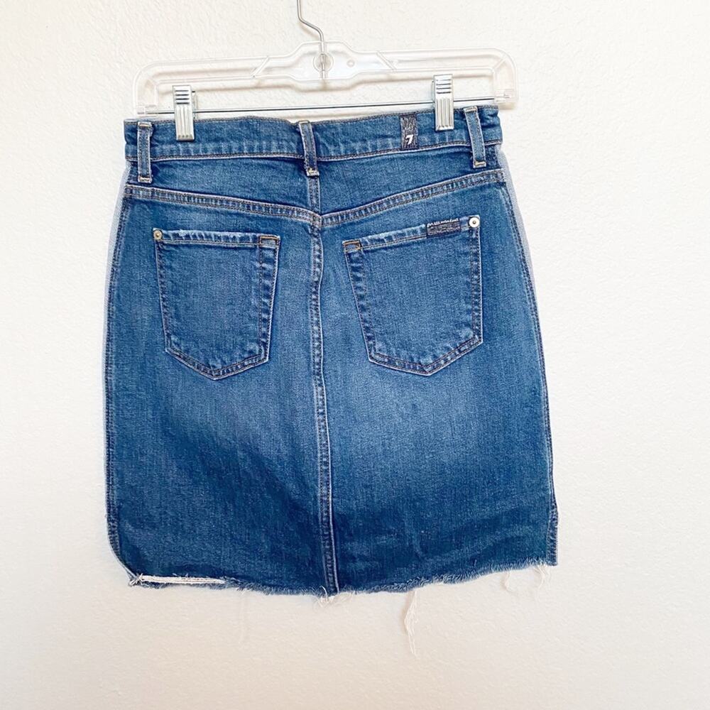 7 Jeans For All Mankind Denim Mini Skirt 26 - Picture 4 of 6